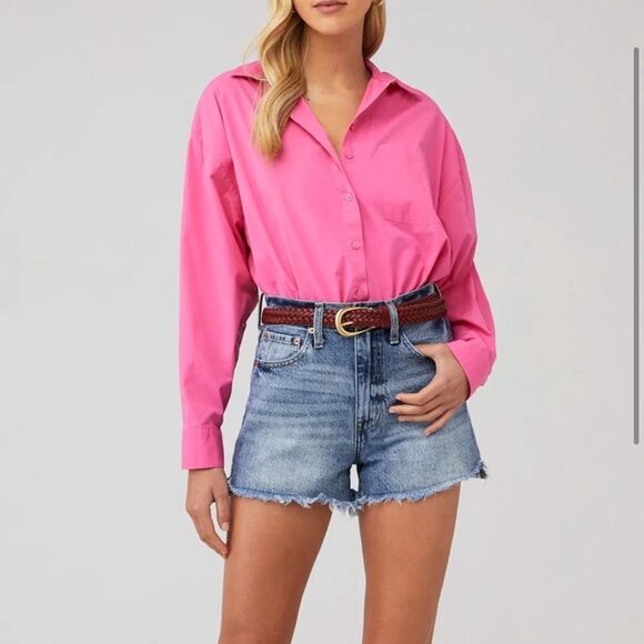 Pistola Sloane Oversized Button Up Shirt Pink - Picture 10 of 10